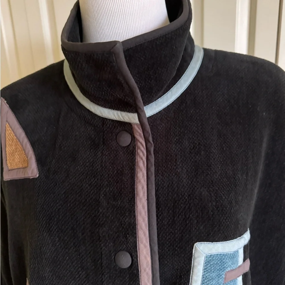 ANNIKKI HARVINEN Women Black Cotton Velour Jacket L - Picture 4 of 10